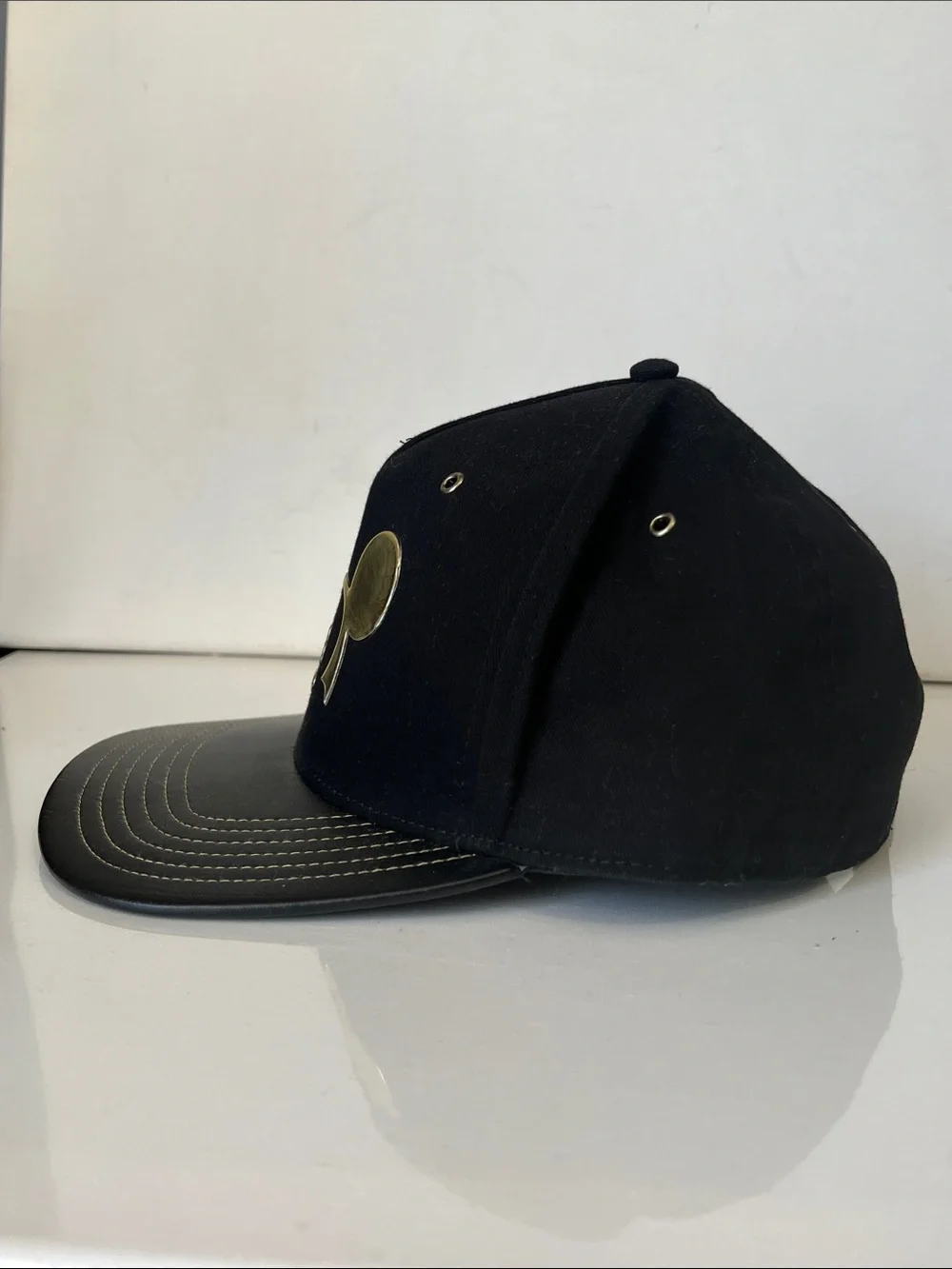 Disney Parks Mickey 28 Hat Cap Black Gold Metallic Adjustable Adult OSFM
